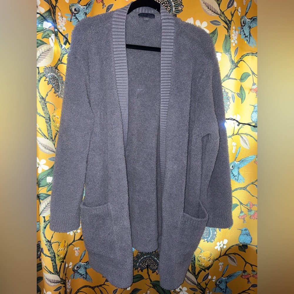 Barefoot Dreams Heather Blue Gray Open Front Cozy Cardigan 1X